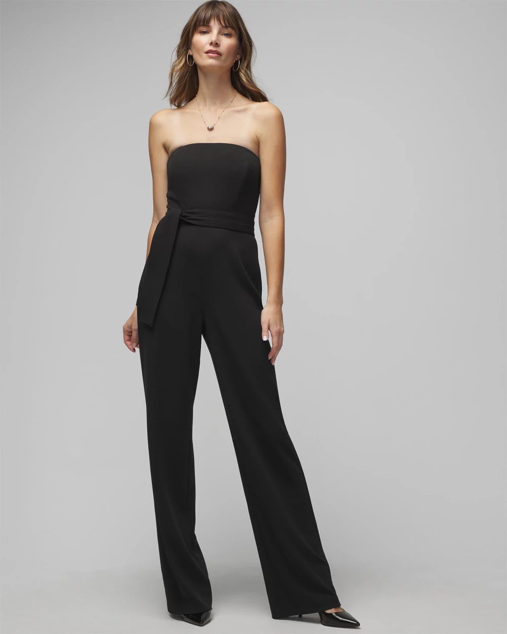 Strapless Belted Jumpsuit White House Black Market